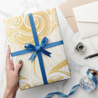 Gold White New Zealand Manta Ray Wrapping Paper Aotearoa Maori Haehae - Aussie Hoodie