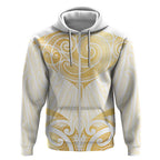 Gold White New Zealand Manta Ray Zip Hoodie Aotearoa Maori Haehae - Aussie Hoodie