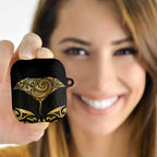 Gold Black New Zealand Manta Ray AirPods Case Aotearoa Maori Haehae - Aussie Hoodie