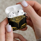 Gold Black New Zealand Manta Ray AirPods Case Aotearoa Maori Haehae - Aussie Hoodie