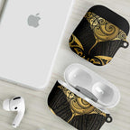 Gold Black New Zealand Manta Ray AirPods Case Aotearoa Maori Haehae - Aussie Hoodie