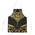 Gold Black New Zealand Manta Ray Apron Aotearoa Maori Haehae - Aussie Hoodie