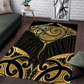 Gold Black New Zealand Manta Ray Area Rug Aotearoa Maori Haehae - Aussie Hoodie