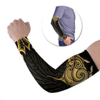 Gold Black New Zealand Manta Ray Arm Sleeves Aotearoa Maori Haehae - Aussie Hoodie