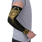 Gold Black New Zealand Manta Ray Arm Sleeves Aotearoa Maori Haehae - Aussie Hoodie