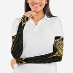 Gold Black New Zealand Manta Ray Arm Sleeves Aotearoa Maori Haehae - Aussie Hoodie