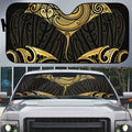 Gold Black New Zealand Manta Ray Auto Sun Shade Aotearoa Maori Haehae - Aussie Hoodie