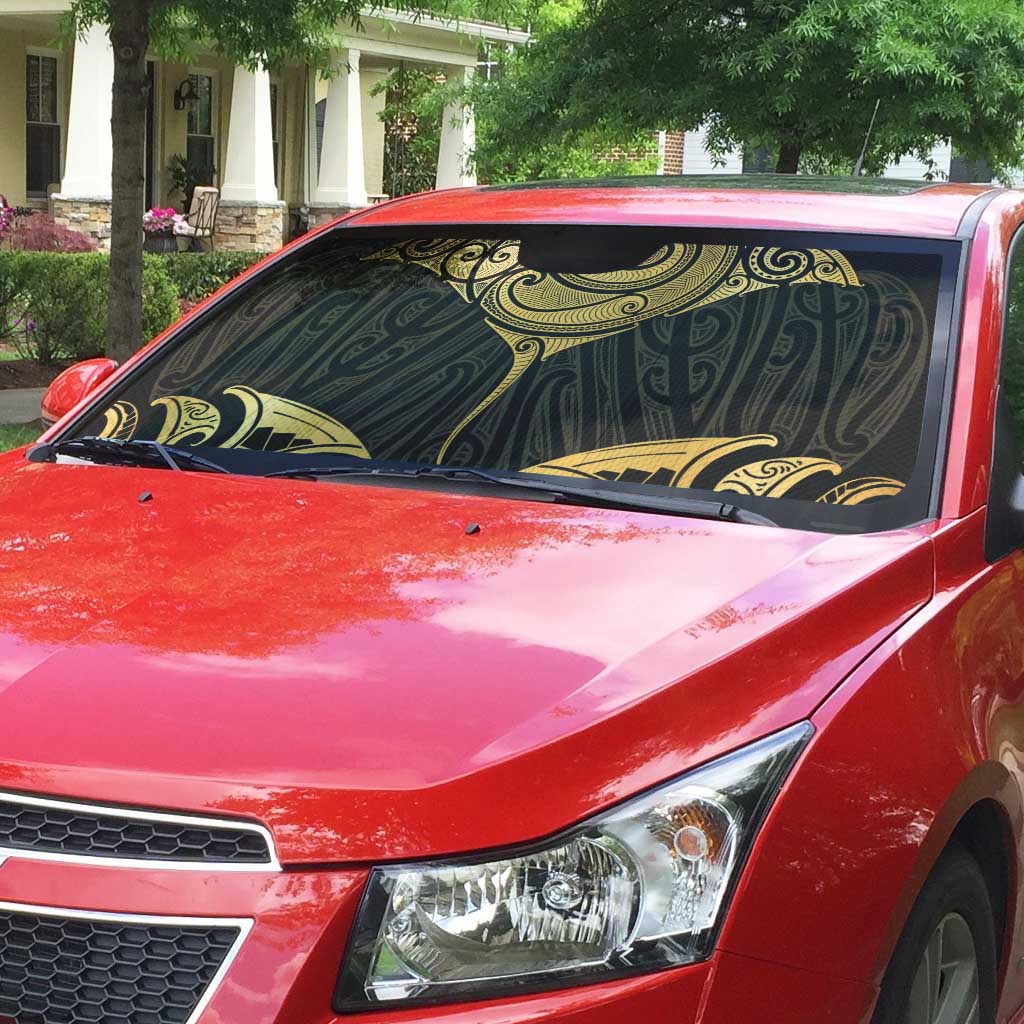 Gold Black New Zealand Manta Ray Auto Sun Shade Aotearoa Maori Haehae - Aussie Hoodie