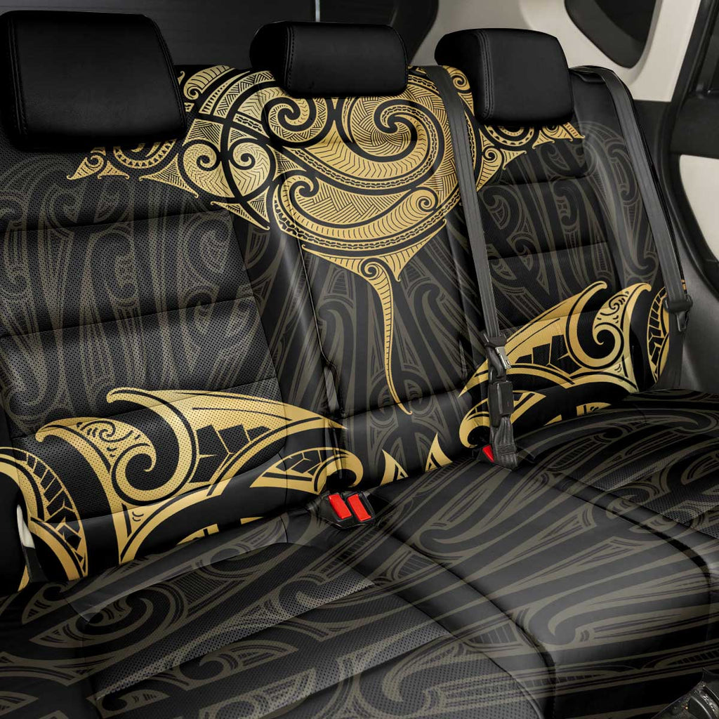 Gold Black New Zealand Manta Ray Back Car Seat Cover Aotearoa Maori Haehae - Aussie Hoodie