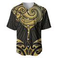 Gold Black New Zealand Manta Ray Baseball Jersey Aotearoa Maori Haehae - Aussie Hoodie