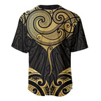 Gold Black New Zealand Manta Ray Baseball Jersey Aotearoa Maori Haehae - Aussie Hoodie