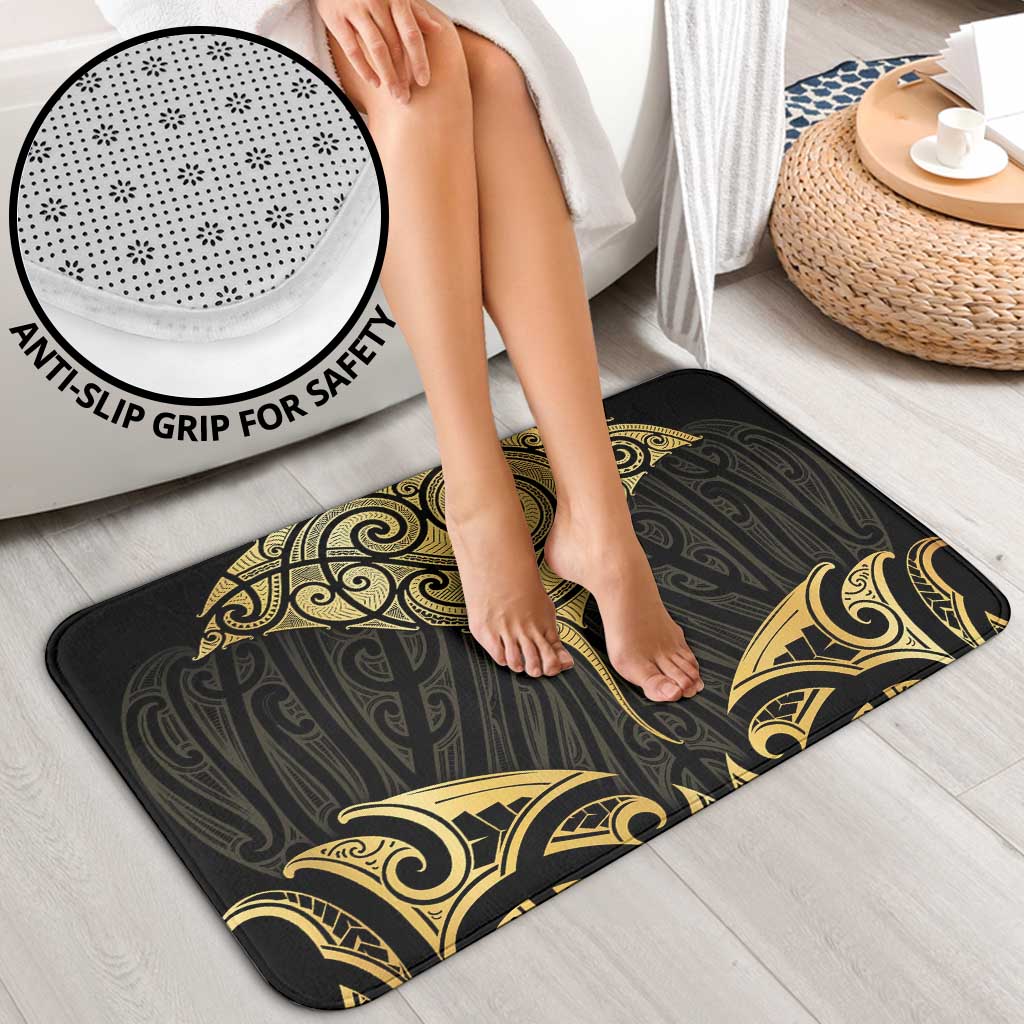 Gold Black New Zealand Manta Ray Bathroom Set Aotearoa Maori Haehae - Aussie Hoodie