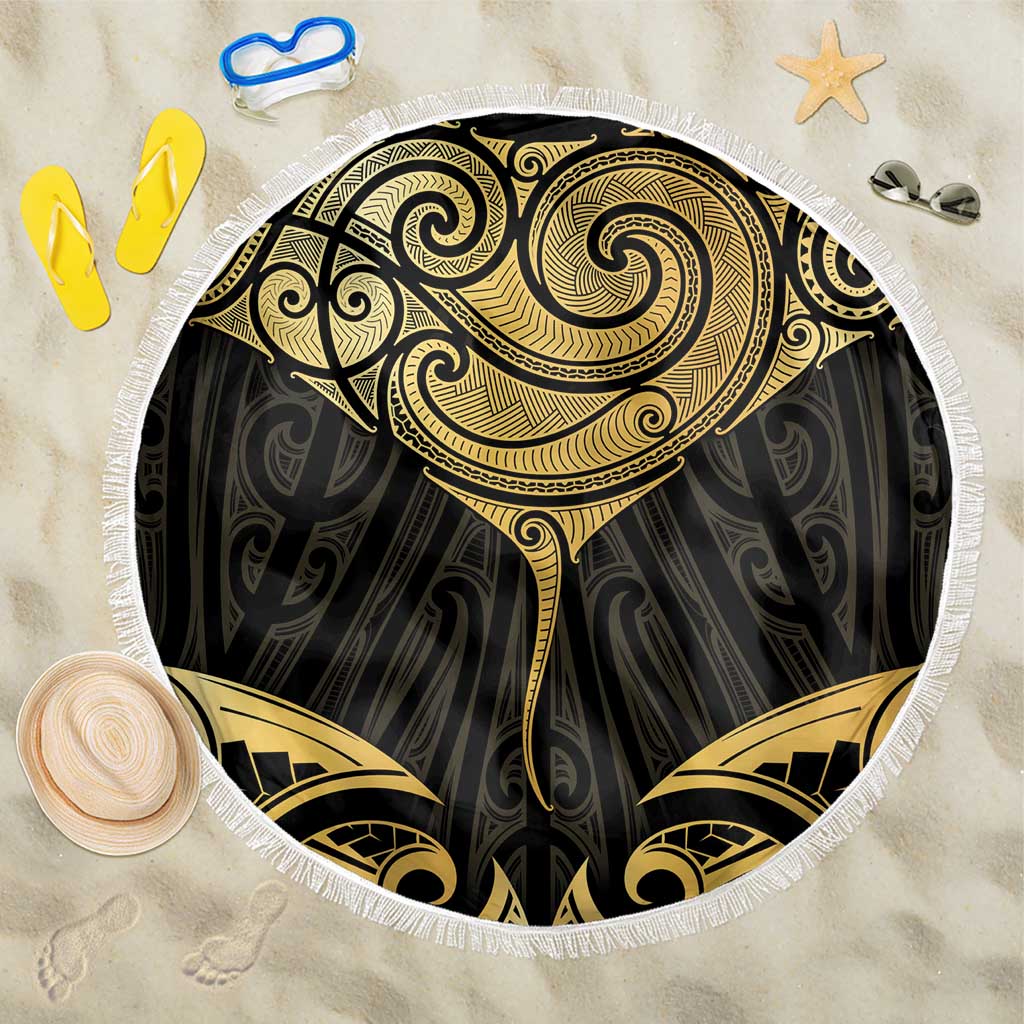 Gold Black New Zealand Manta Ray Beach Blanket Aotearoa Maori Haehae - Aussie Hoodie