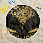 Gold Black New Zealand Manta Ray Beach Blanket Aotearoa Maori Haehae - Aussie Hoodie