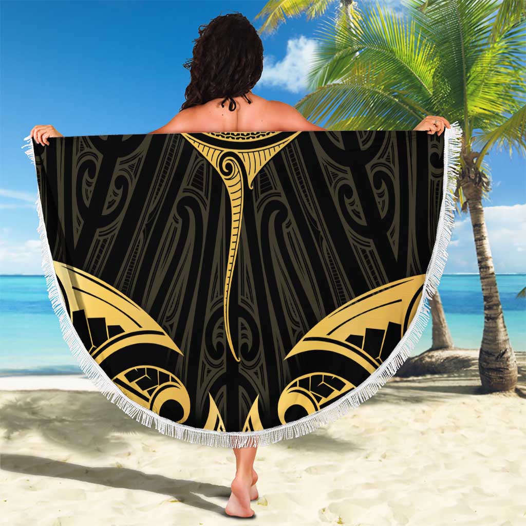 Gold Black New Zealand Manta Ray Beach Blanket Aotearoa Maori Haehae - Aussie Hoodie