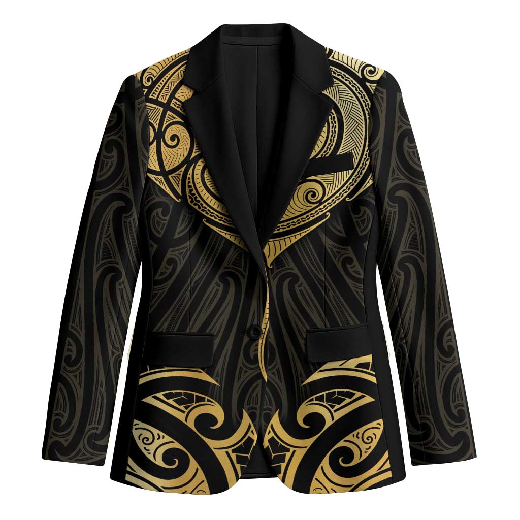 Gold Black New Zealand Manta Ray Blazer Aotearoa Maori Haehae - Aussie Hoodie