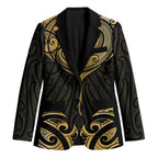 Gold Black New Zealand Manta Ray Blazer Aotearoa Maori Haehae - Aussie Hoodie