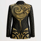 Gold Black New Zealand Manta Ray Blazer Aotearoa Maori Haehae - Aussie Hoodie