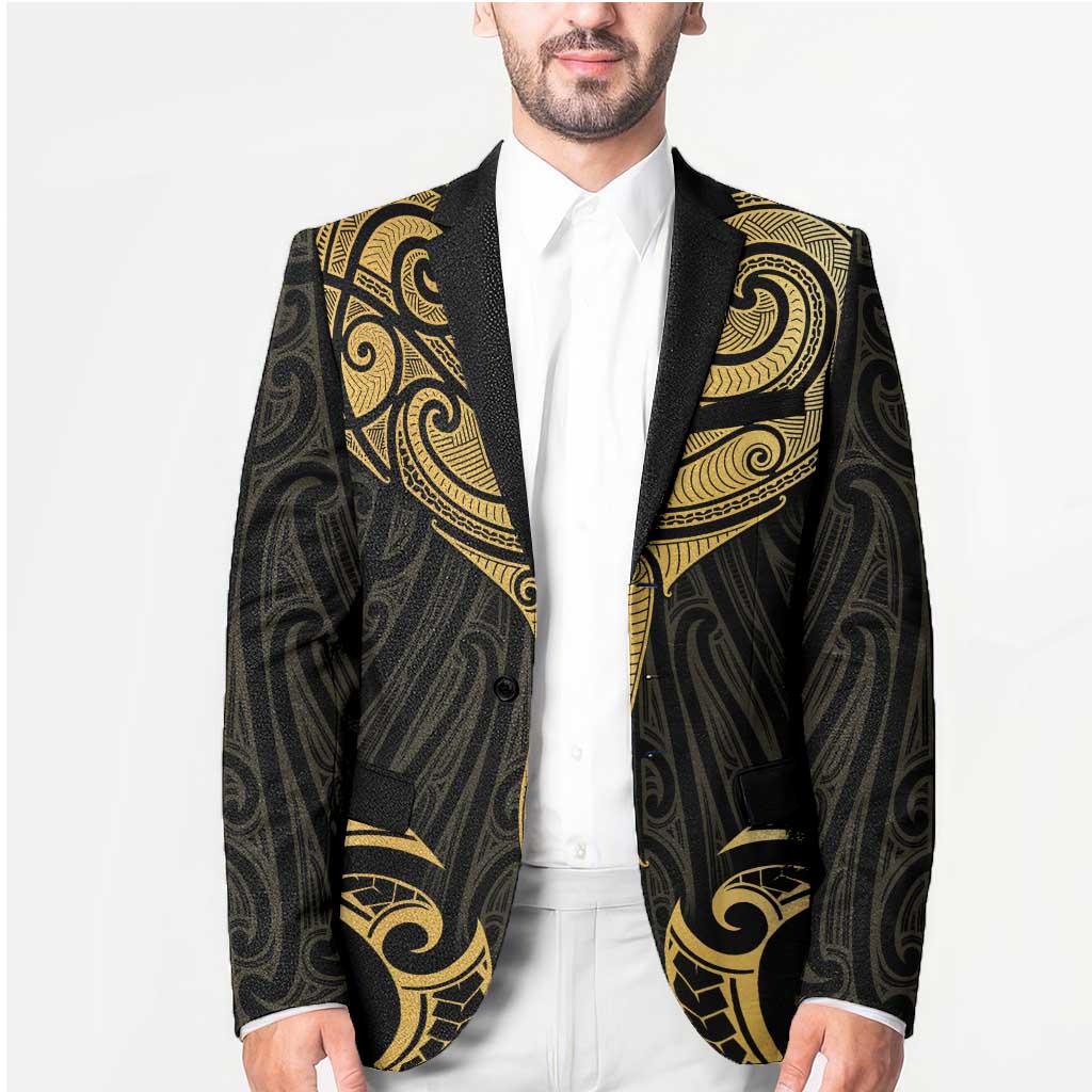 Gold Black New Zealand Manta Ray Blazer Aotearoa Maori Haehae - Aussie Hoodie