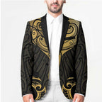Gold Black New Zealand Manta Ray Blazer Aotearoa Maori Haehae - Aussie Hoodie