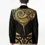 Gold Black New Zealand Manta Ray Blazer Aotearoa Maori Haehae - Aussie Hoodie