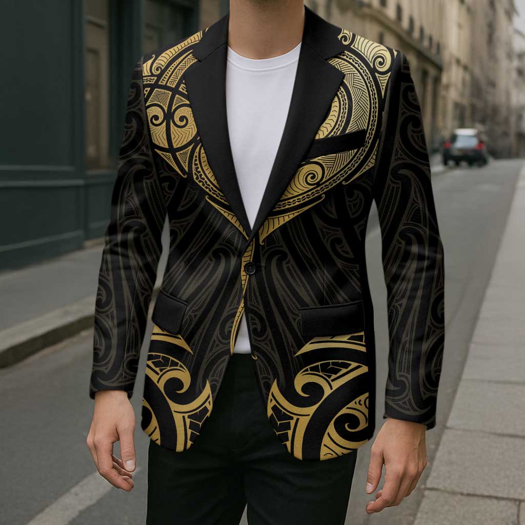 Gold Black New Zealand Manta Ray Blazer Aotearoa Maori Haehae - Aussie Hoodie