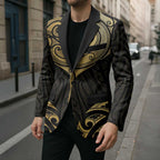 Gold Black New Zealand Manta Ray Blazer Aotearoa Maori Haehae - Aussie Hoodie