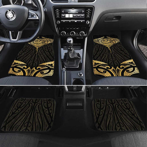 Gold Black New Zealand Manta Ray Car Mats Aotearoa Maori Haehae - Aussie Hoodie
