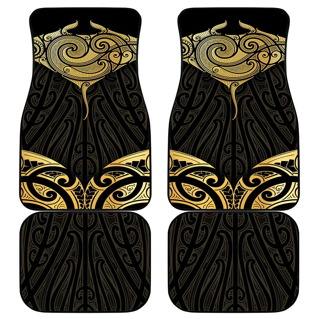 Gold Black New Zealand Manta Ray Car Mats Aotearoa Maori Haehae - Aussie Hoodie