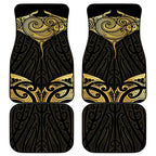 Gold Black New Zealand Manta Ray Car Mats Aotearoa Maori Haehae - Aussie Hoodie