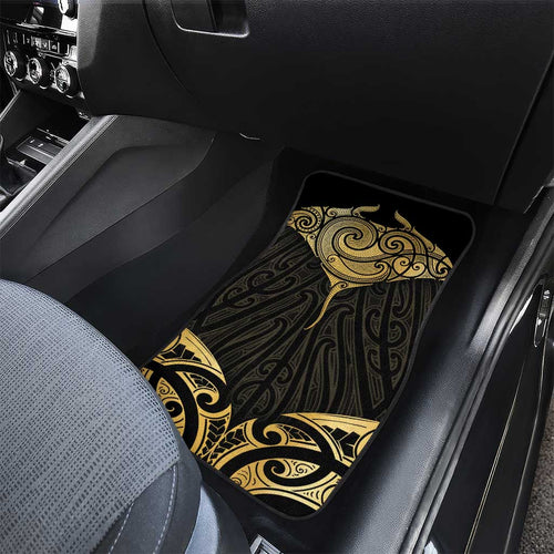 Gold Black New Zealand Manta Ray Car Mats Aotearoa Maori Haehae - Aussie Hoodie