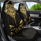 Gold Black New Zealand Manta Ray Car Seat Cover Aotearoa Maori Haehae - Aussie Hoodie