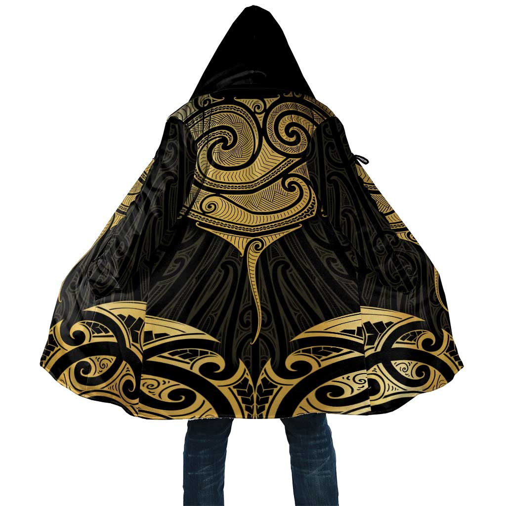 Gold Black New Zealand Manta Ray Cloak Aotearoa Maori Haehae - Aussie Hoodie