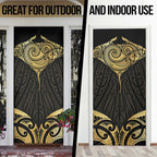 Gold Black New Zealand Manta Ray Door Cover Aotearoa Maori Haehae - Aussie Hoodie