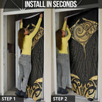 Gold Black New Zealand Manta Ray Door Cover Aotearoa Maori Haehae - Aussie Hoodie