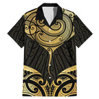 Gold Black New Zealand Manta Ray Family Matching Mermaid Dress and Hawaiian Shirt Aotearoa Maori Haehae - Aussie Hoodie
