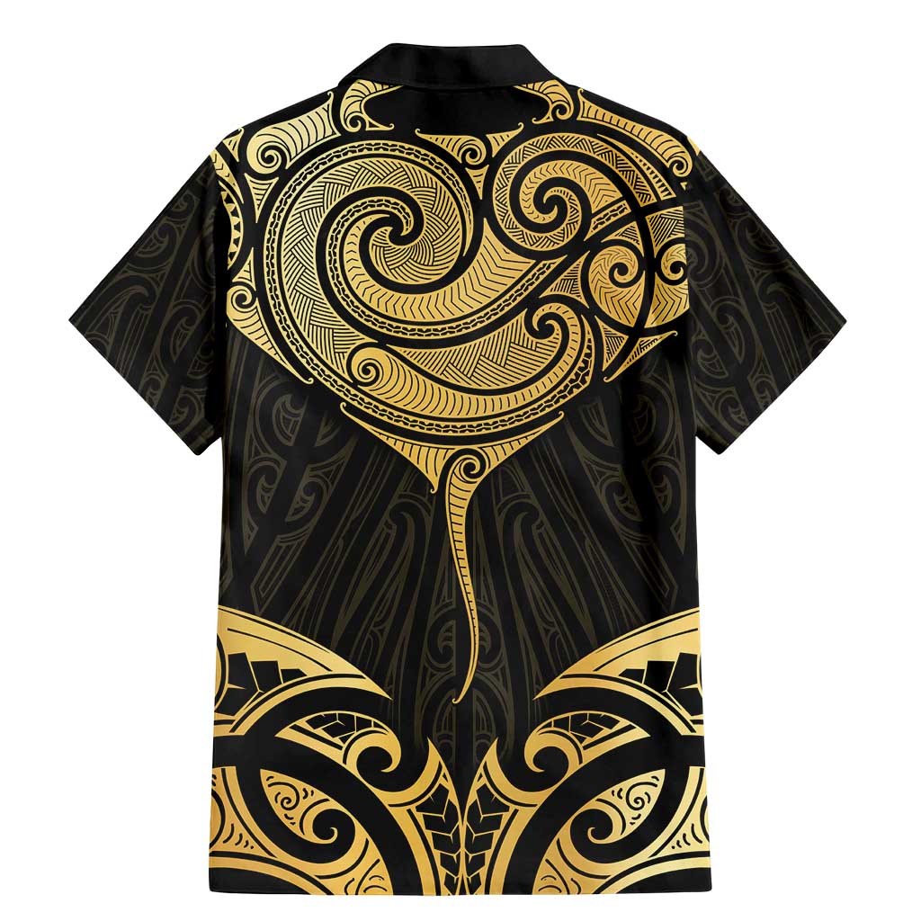 Gold Black New Zealand Manta Ray Family Matching Mermaid Dress and Hawaiian Shirt Aotearoa Maori Haehae - Aussie Hoodie
