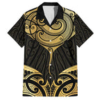 Gold Black New Zealand Manta Ray Family Matching Puletasi and Hawaiian Shirt Aotearoa Maori Haehae - Aussie Hoodie
