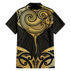 Gold Black New Zealand Manta Ray Family Matching Puletasi and Hawaiian Shirt Aotearoa Maori Haehae - Aussie Hoodie