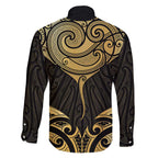 Gold Black New Zealand Manta Ray Family Matching Short Sleeve Bodycon Dress and Hawaiian Shirt Aotearoa Maori Haehae - Aussie Hoodie