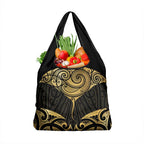 Gold Black New Zealand Manta Ray Grocery Bag Aotearoa Maori Haehae - Aussie Hoodie