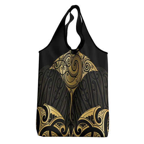 Gold Black New Zealand Manta Ray Grocery Bag Aotearoa Maori Haehae - Aussie Hoodie