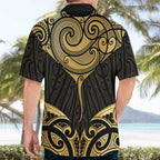Gold Black New Zealand Manta Ray Hawaiian Shirt Aotearoa Maori Haehae - Aussie Hoodie