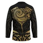 Gold Black New Zealand Manta Ray Hockey Jersey Aotearoa Maori Haehae - Aussie Hoodie