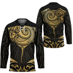 Gold Black New Zealand Manta Ray Hockey Jersey Aotearoa Maori Haehae - Aussie Hoodie