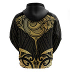 Gold Black New Zealand Manta Ray Hoodie Aotearoa Maori Haehae - Aussie Hoodie