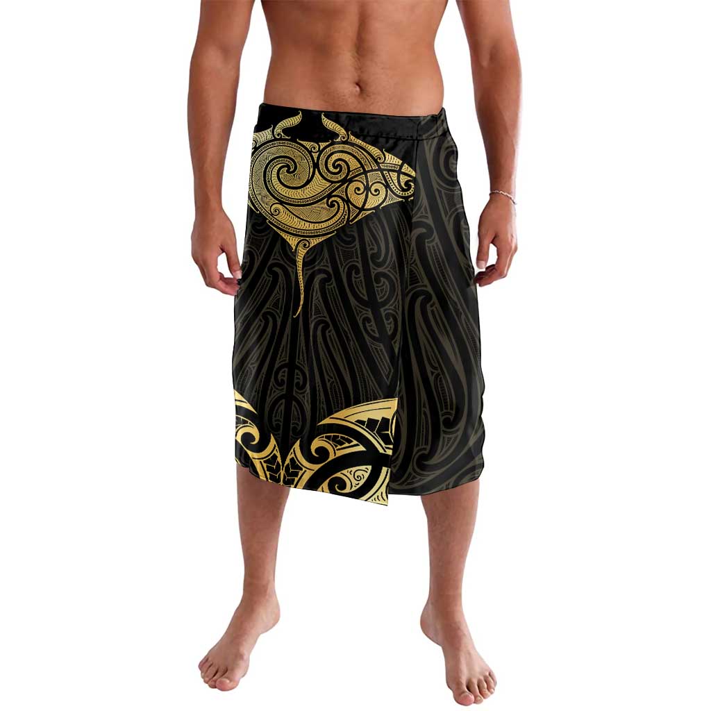 Gold Black New Zealand Manta Ray Lavalava Aotearoa Maori Haehae - Aussie Hoodie