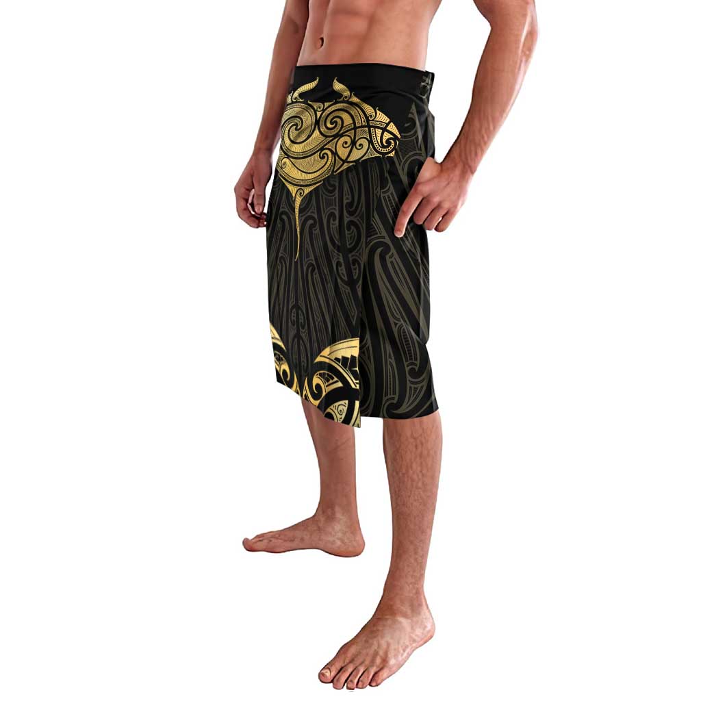 Gold Black New Zealand Manta Ray Lavalava Aotearoa Maori Haehae - Aussie Hoodie
