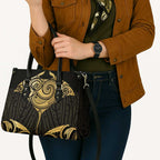 Gold Black New Zealand Manta Ray Leather Bag Aotearoa Maori Haehae - Aussie Hoodie
