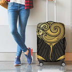 Gold Black New Zealand Manta Ray Luggage Cover Aotearoa Maori Haehae - Aussie Hoodie